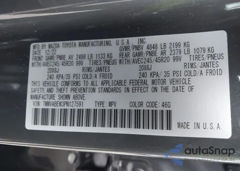 2023 Mazda Cx-50 2.5 S Premium Plus z USA, uszkodzony, nr VIN 7MMVABEM3PN127591